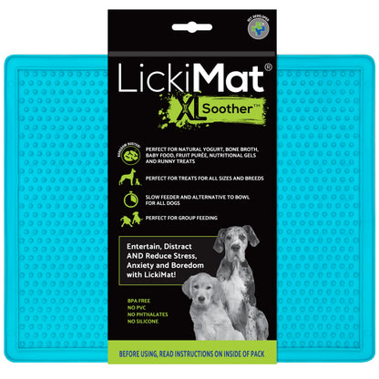 LickiMat X Large Breed Soother Dog Lick Mat Dog Calmer Slow Feeder Anxiety Reliever Alternative to Puzzle Toys Slow Feeding Bowls. Use Peanut Butter Wet Food Raw Food Mixed Food Healthy Treats